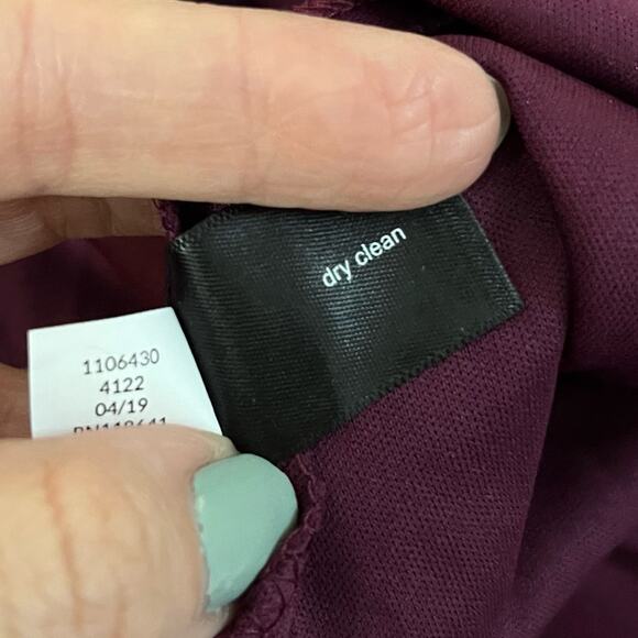 Lane Bryant Lace Faux Wrap Dress 14 Flared Floral Flutter Sleeve Belted Purple - Picture 9 of 11